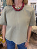 Olive Denim Top