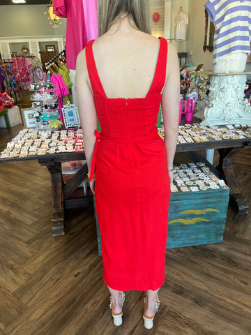 Red Hot Midi Dress