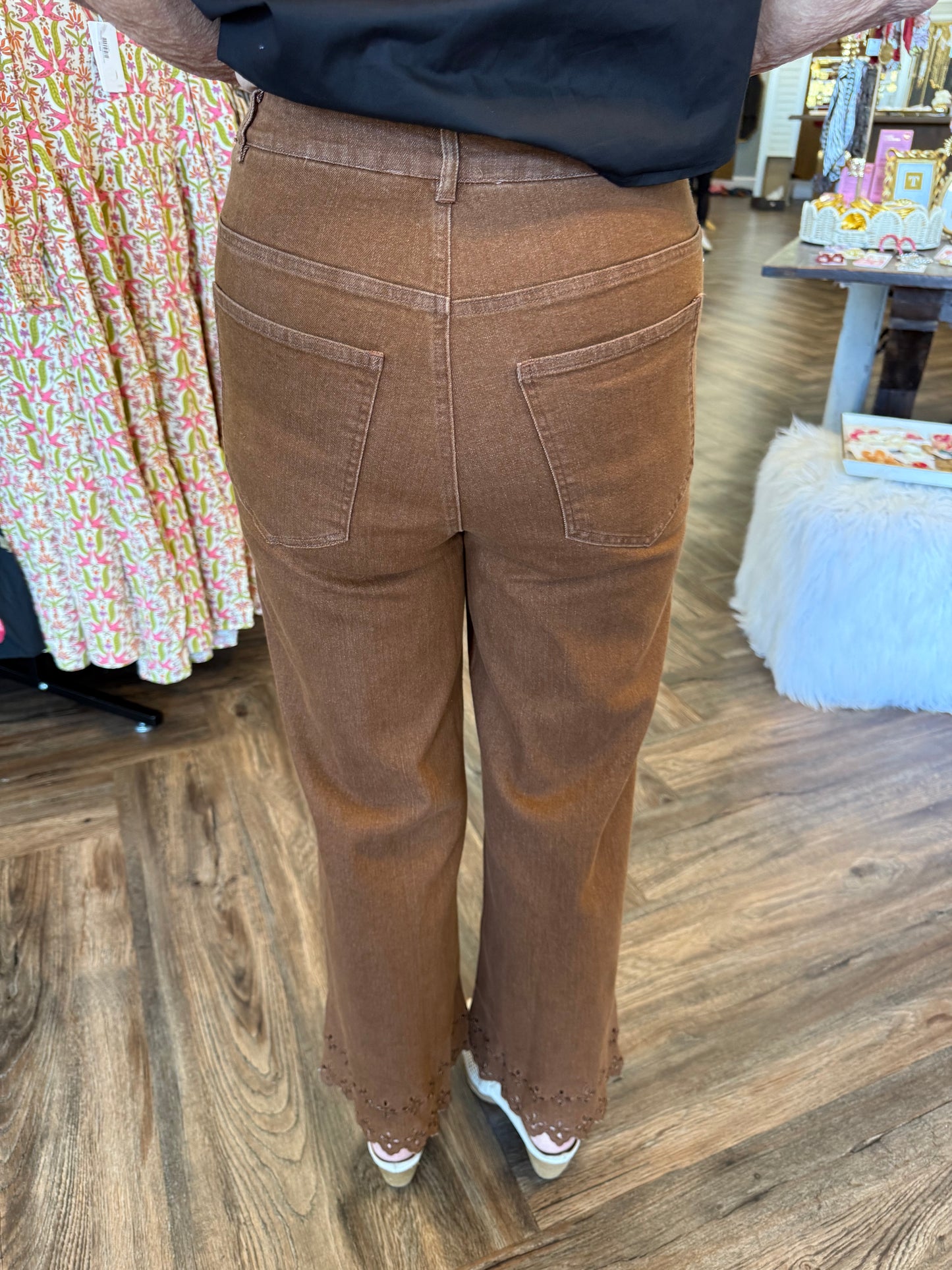 Brown Cutout Pants