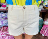 Carrie Pocket Shorts: Ecru