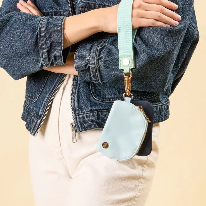 Dynamic Duo Pouch Wristlet-Aqua