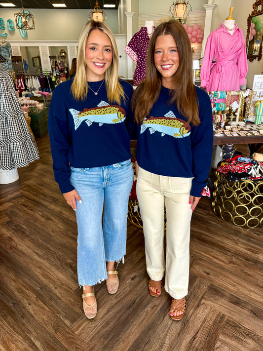 Navy Fish Sweater