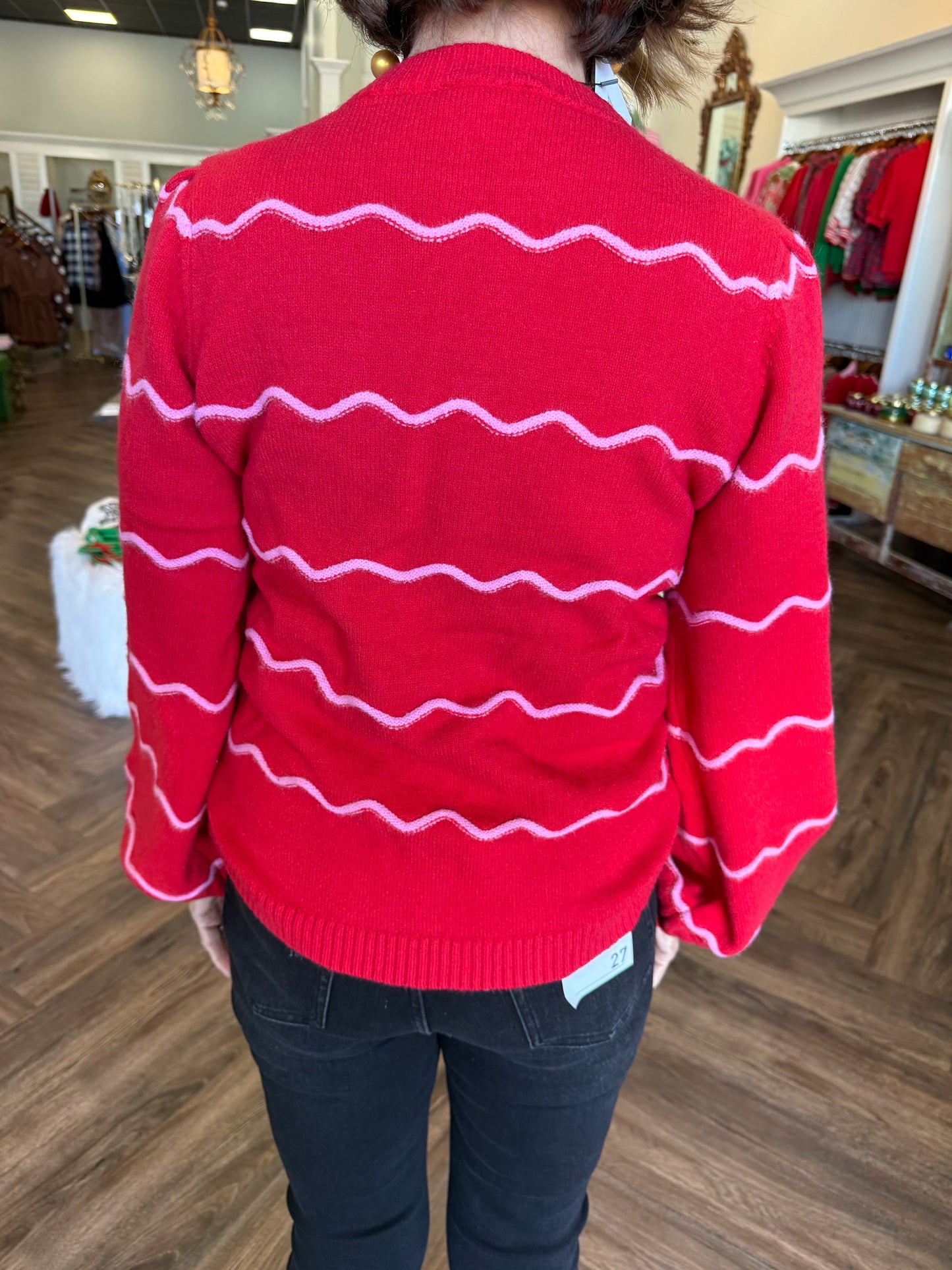 Wave Sweater: Red