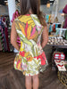 Floral Fitted Drop Waist Dress