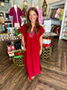 Scuba Stitch Midi Dress: Maroon