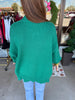 Mockneck Side Slit Sweater: Green