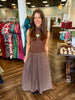 Brown Dot Sleeveless Sweater Midi Dress