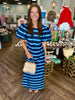 Puff Sleeve Sailor Striped Dress