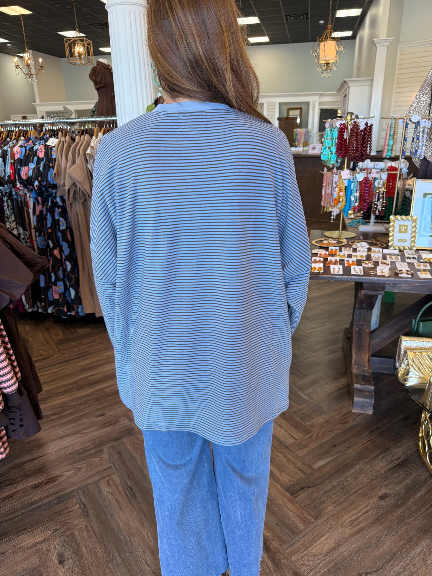 Coziest Stripe Top: Brown