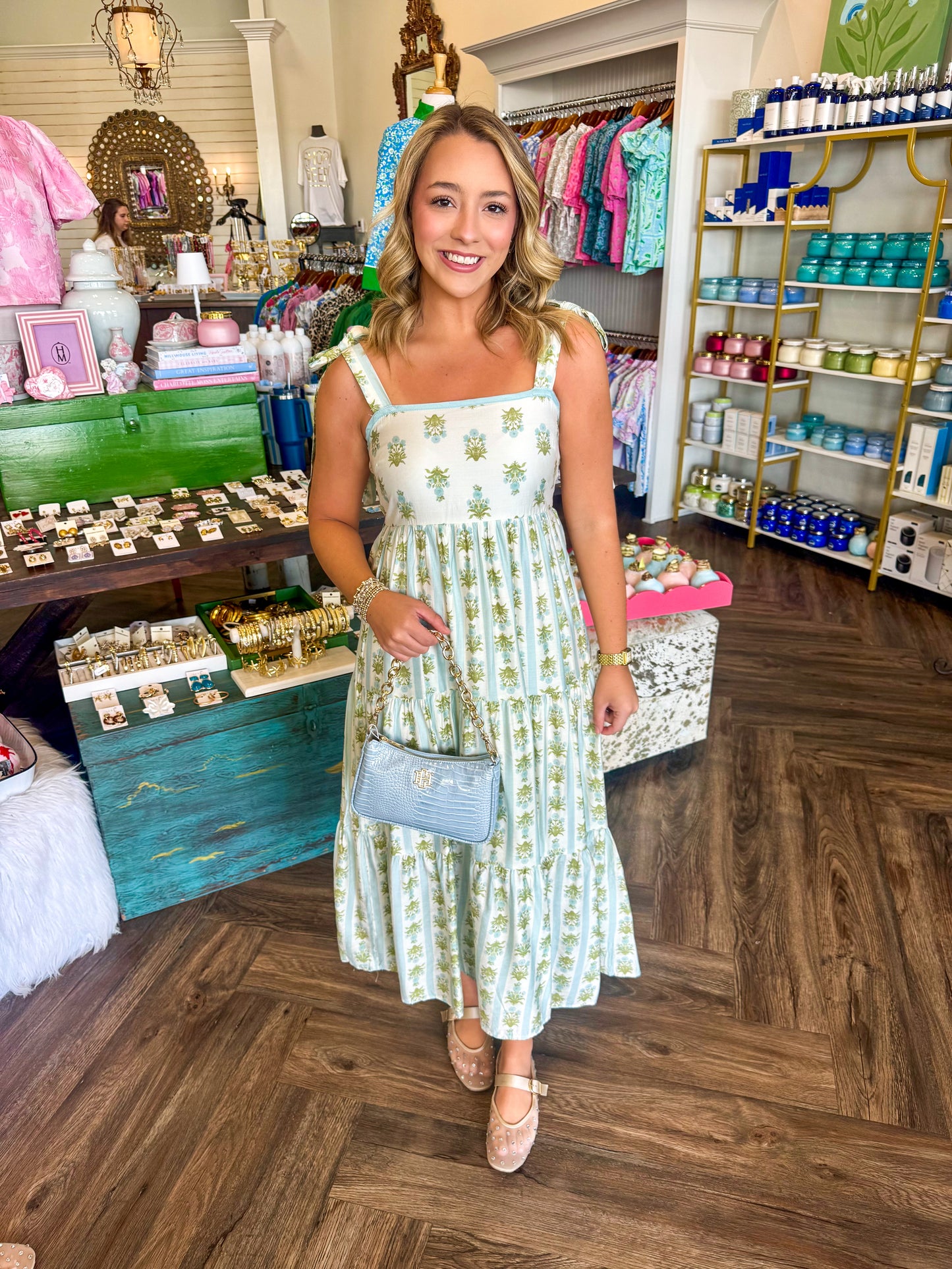 Peony Porch Tie Midi Dress