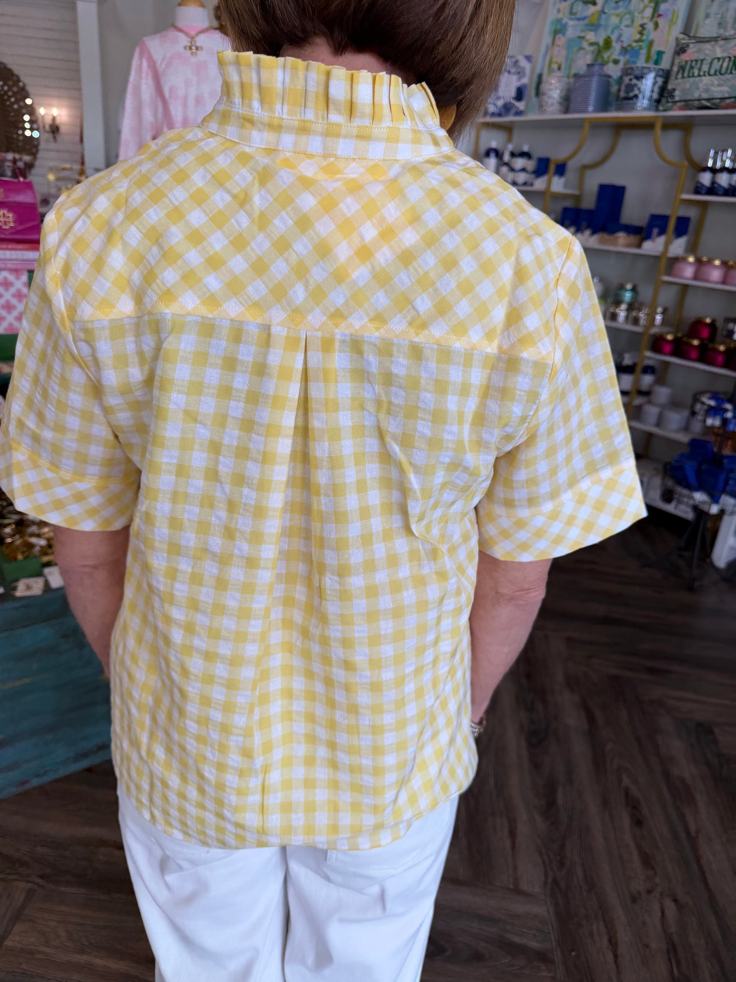 Gingham Girl Top: Yellow