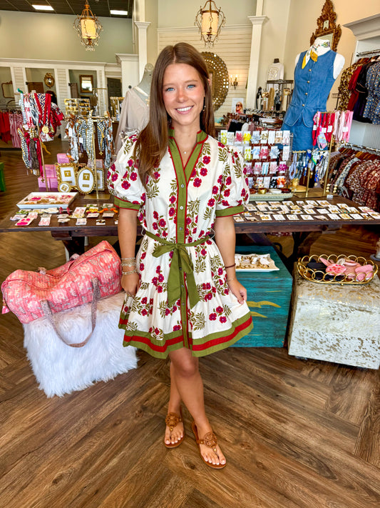 Fall Poppy Tie Dress