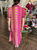 Geometric Midi Dress: Pink