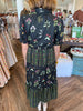 Floral Border Midi Dress