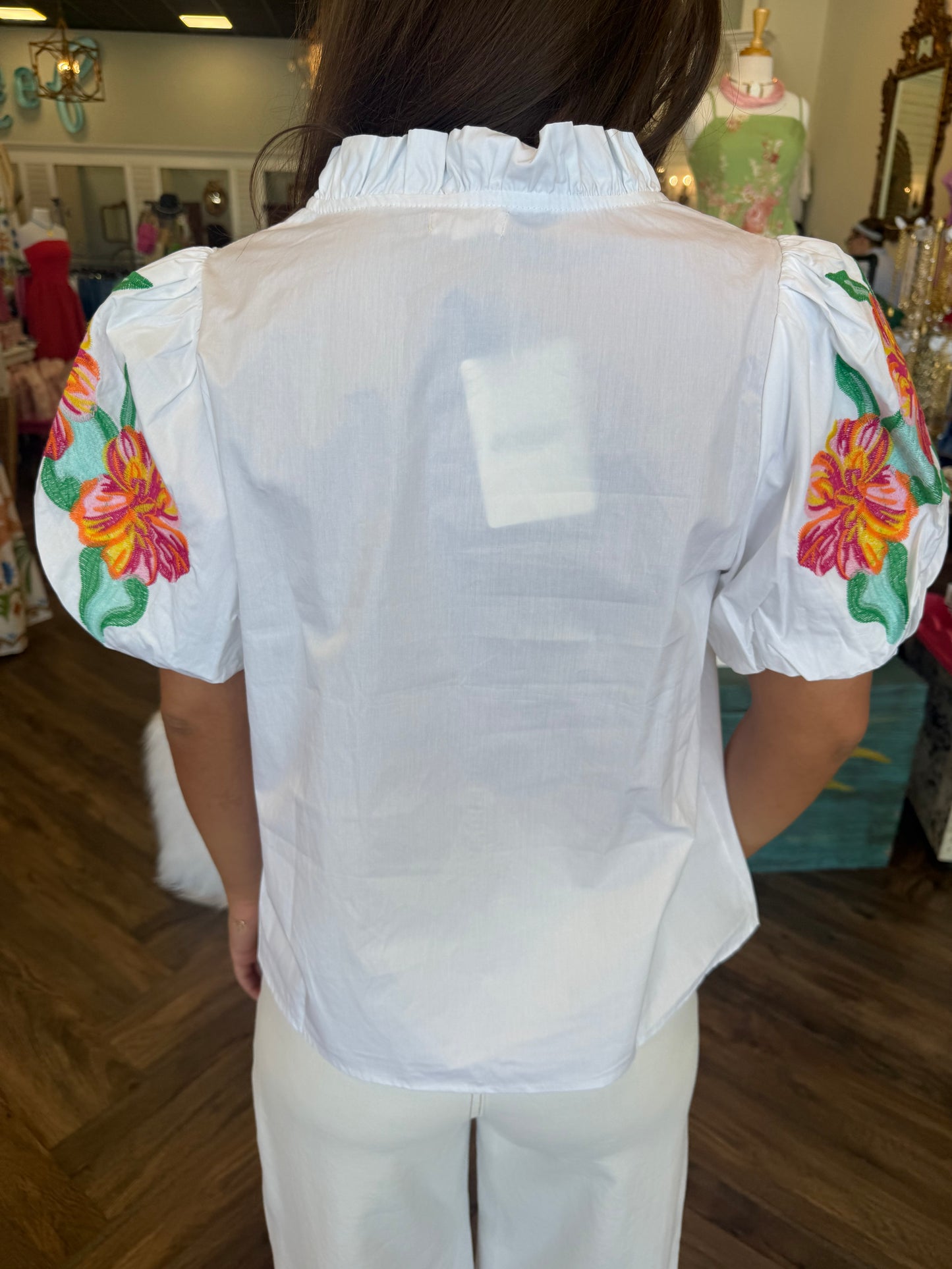 Dreamy Floral Top: White