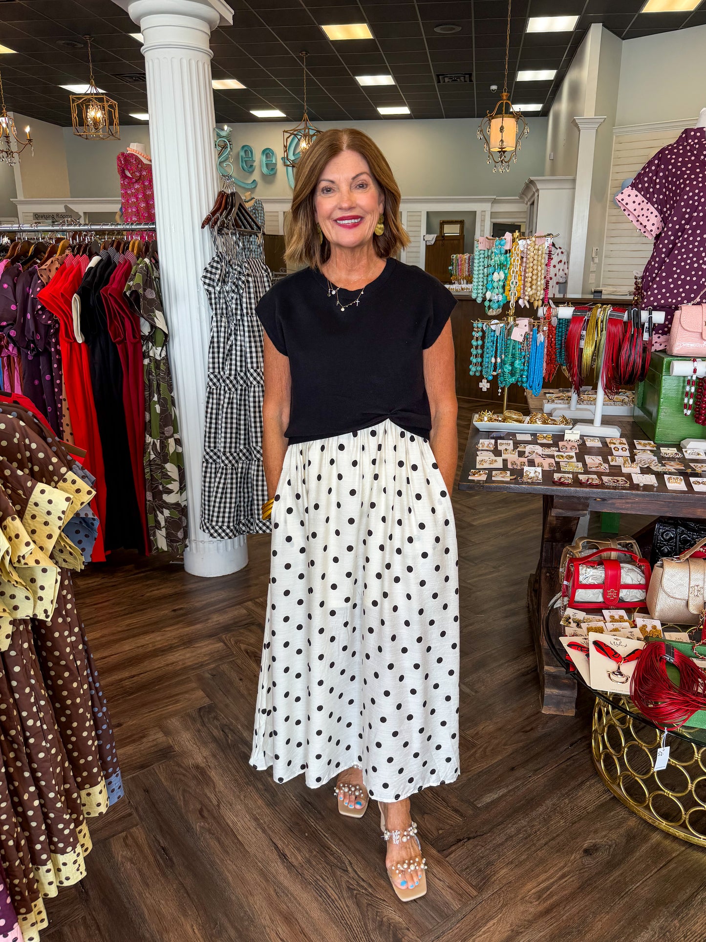 Sweater Dot Midi Dress