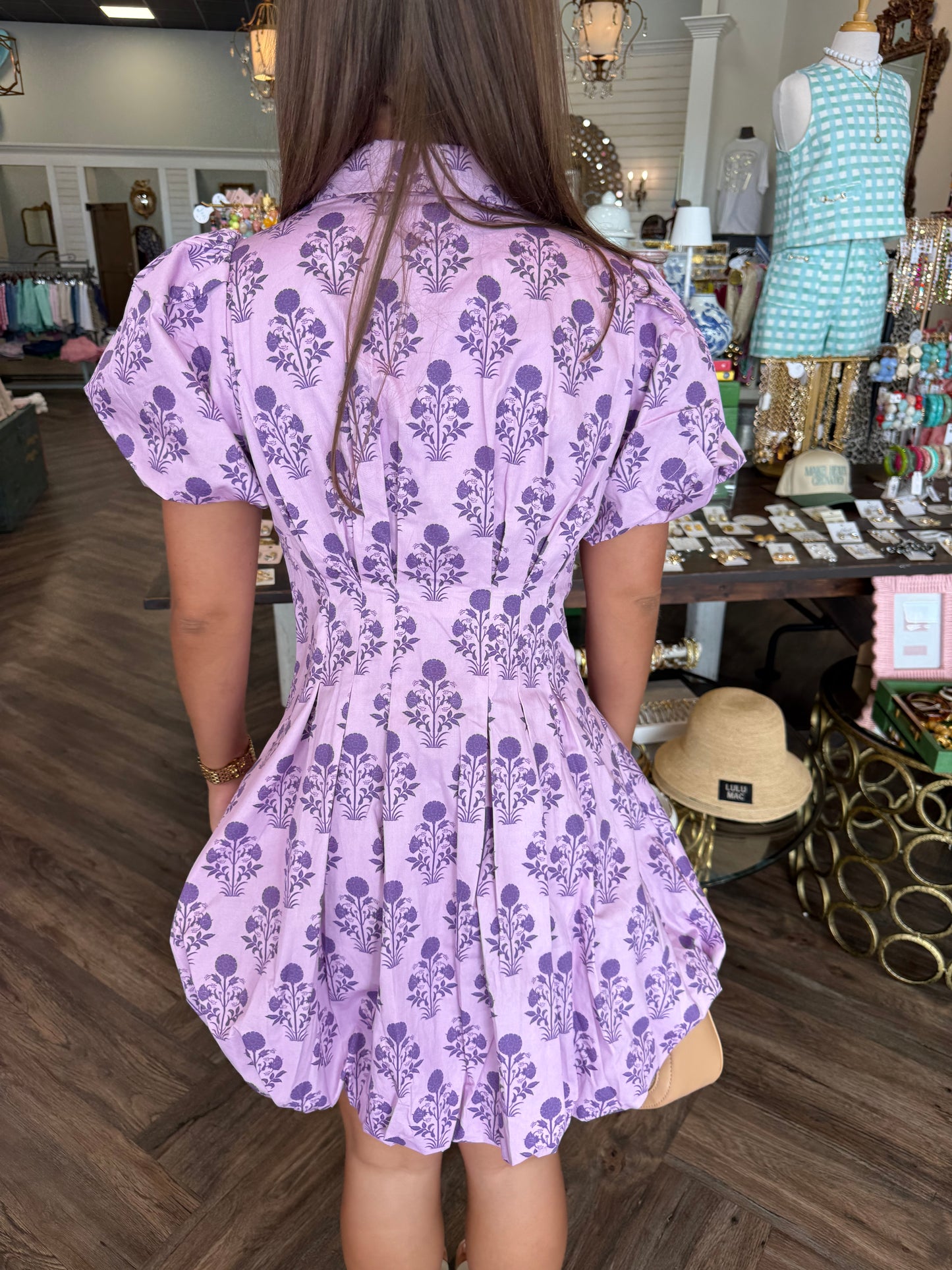Purple Petal Zipper Dress