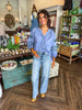 Pretty Embroidered Top: Blue