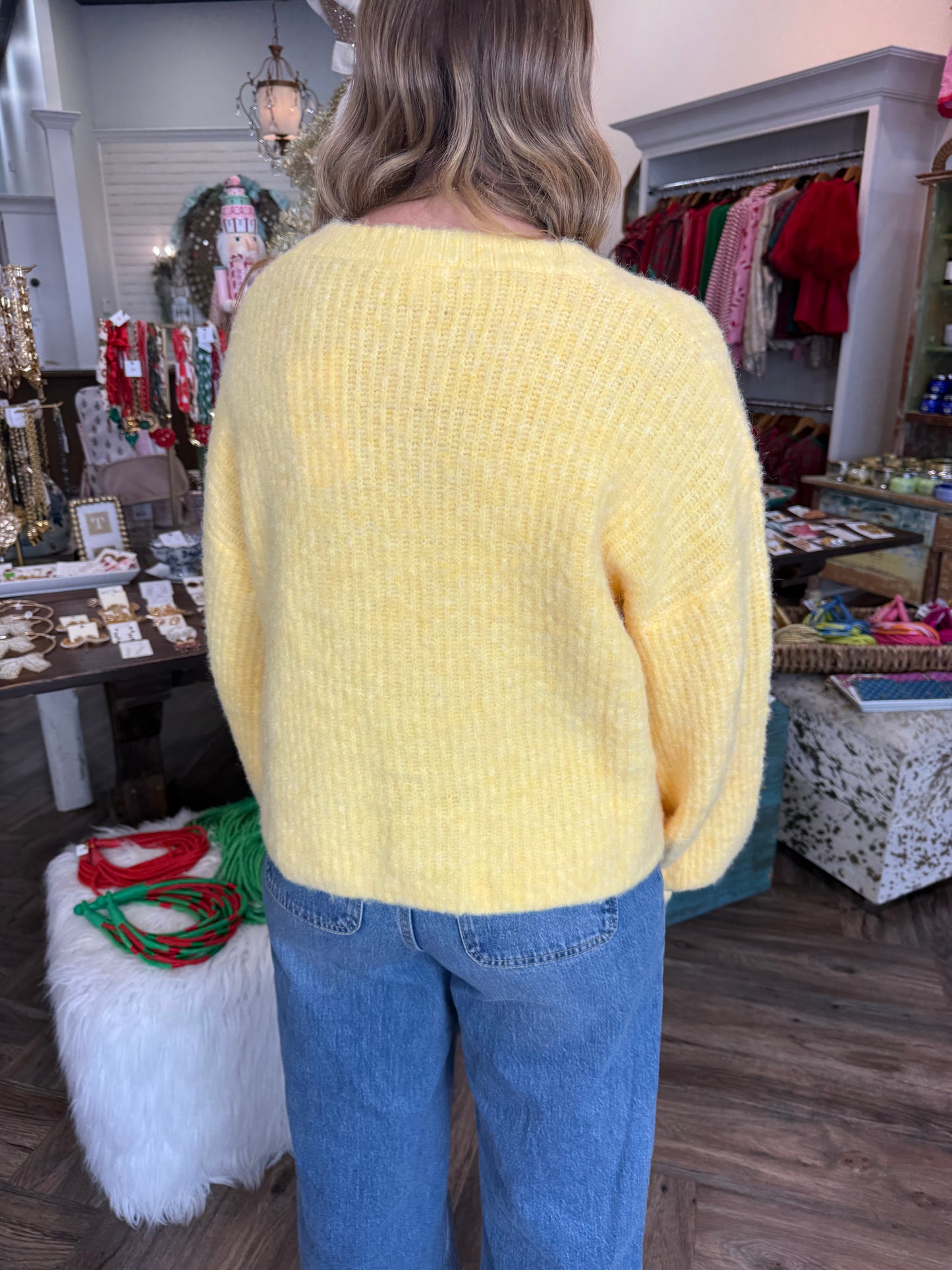 Elaine Button Sweater: Butter