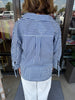 Sue Stripe Blouse: Blue