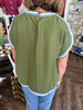 Trimmed Top: Blue/Green