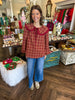 Plaid Rust Top