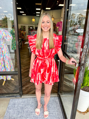 Red Painted Romper
