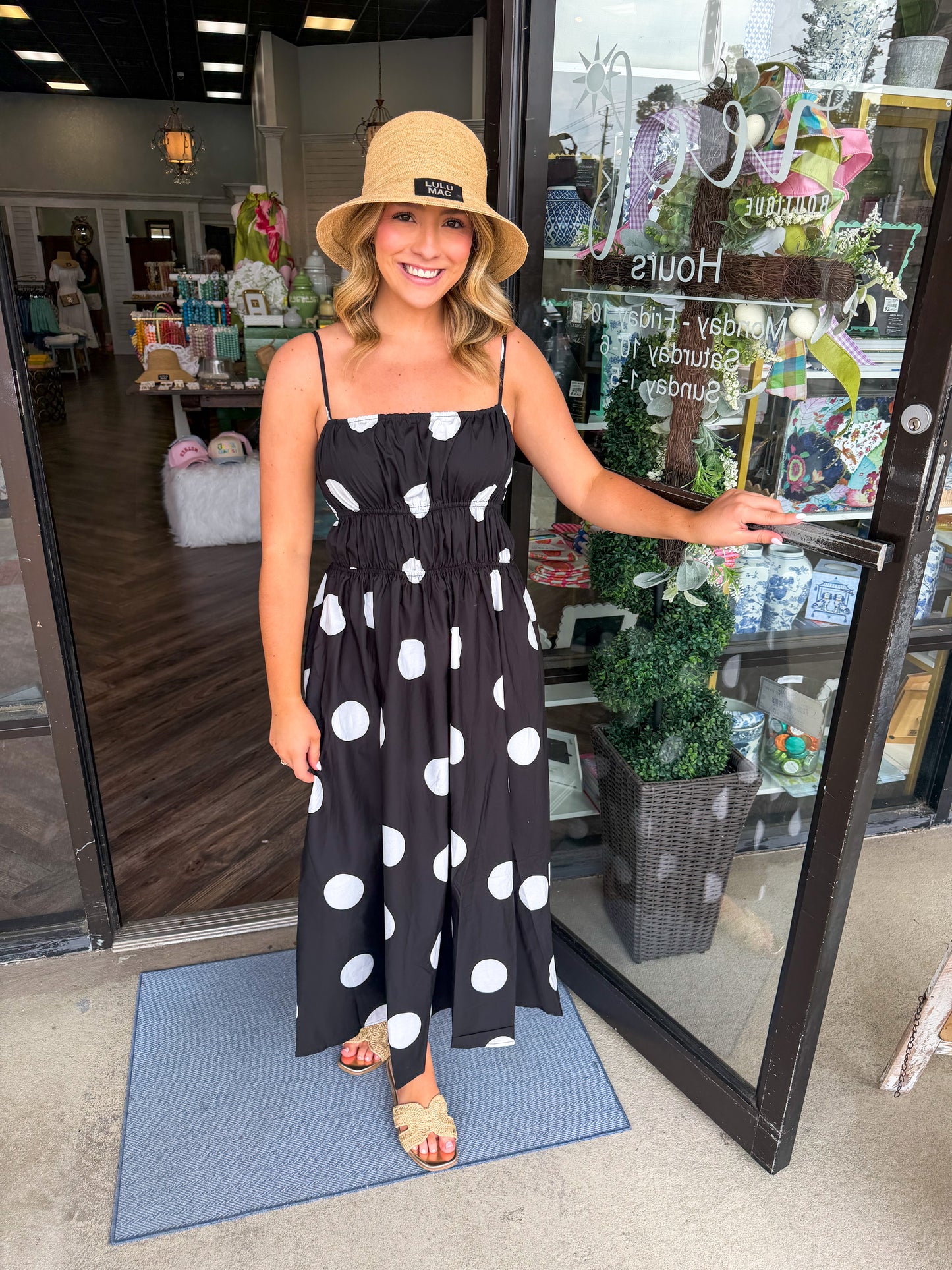 Midnight Dottie Midi Dress