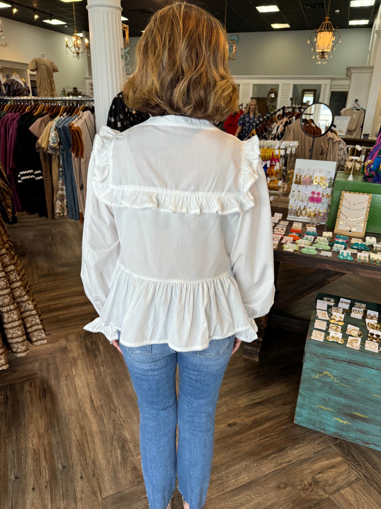 Cream Triple Bow Top