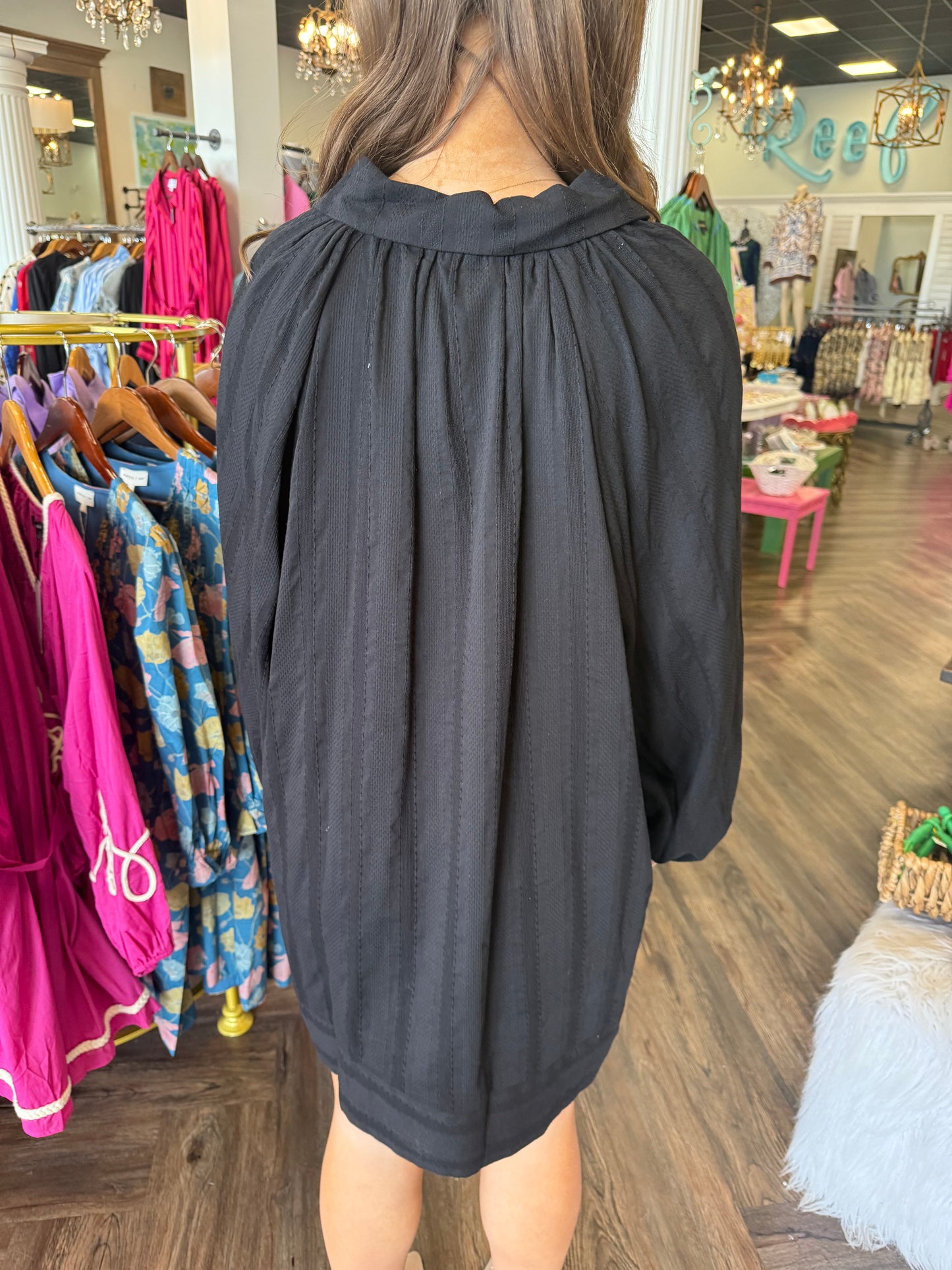 Black Frill Collar Dress