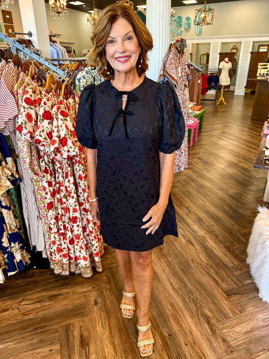 Mary Square Black Lana Dress