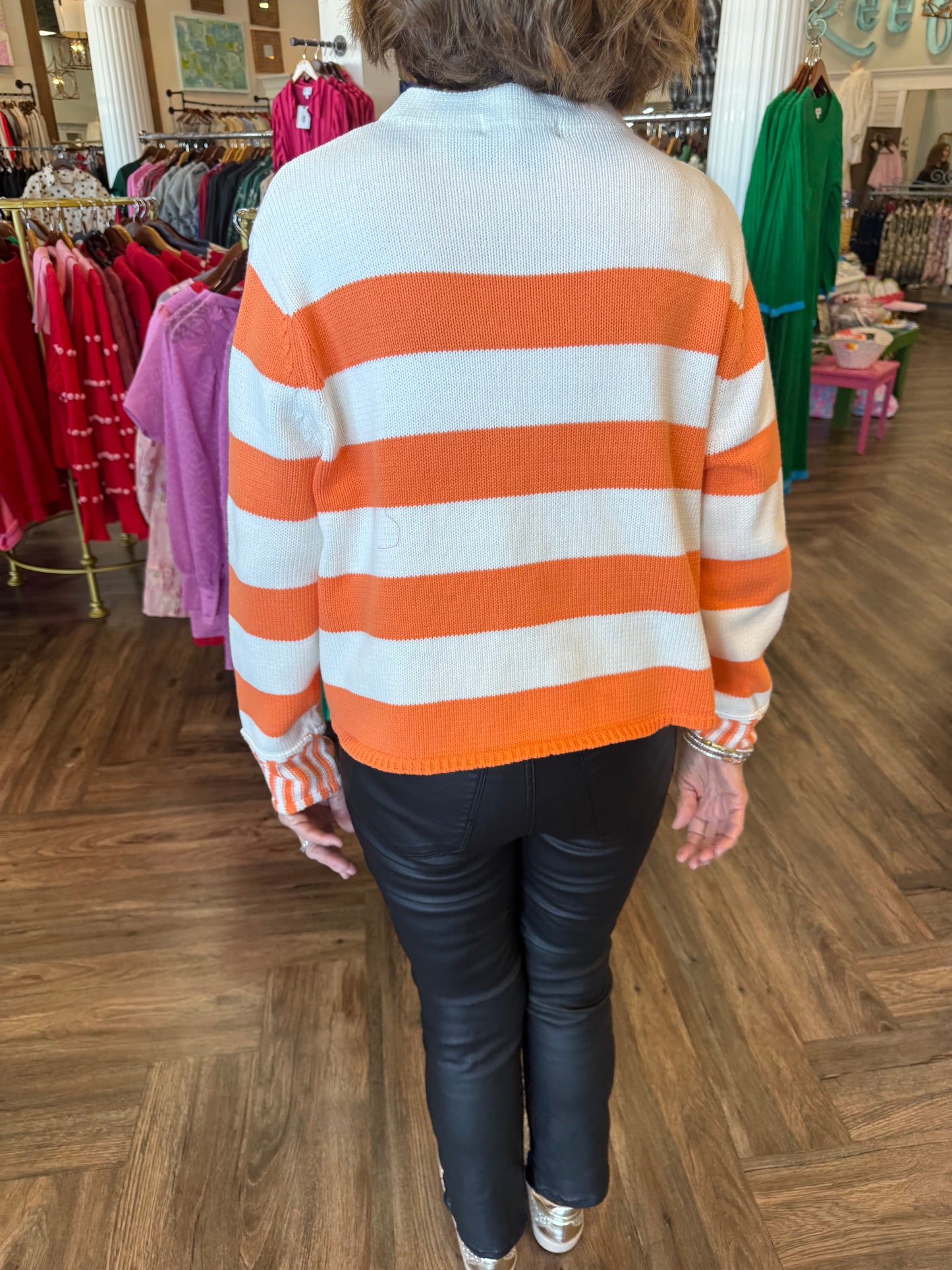 Orange Striped Sweater