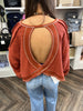 Open Back Flowy Top: Rust