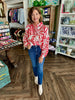 Vibrant Red Pattern Blouse