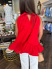 Red Ruffle Halter Tank Top