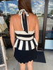 Halter Crossover Striped Top