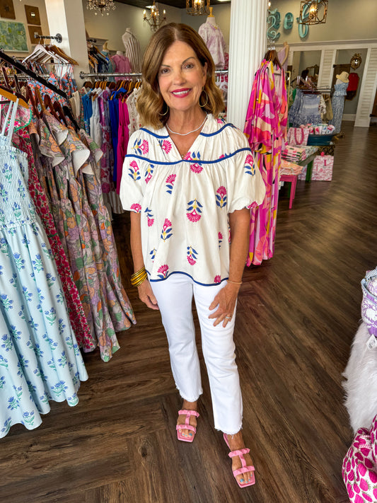 Marie Embroidered Top