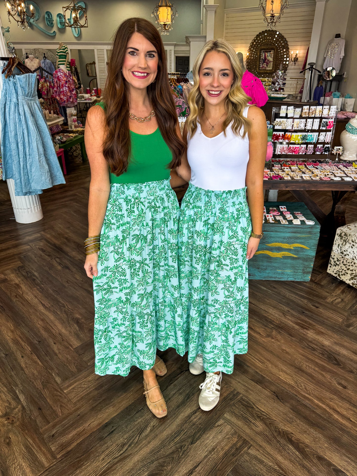 Mary Square Island Green Skirt