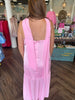 Scarf Accent Pink Maxi Dress