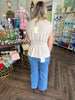 Pam Pleat Top: Almond