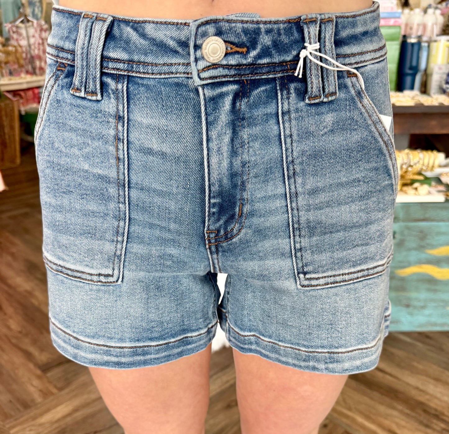 Vervet Front Pocket Denim Shorts