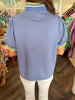 Ruffle Trim Top: Peri Blue