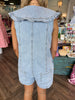 Girly Button Down Denim Romper