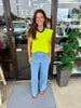 Kirby Ribbed Top: Lime