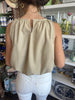 Bubble Hem Tank: Dk Tan