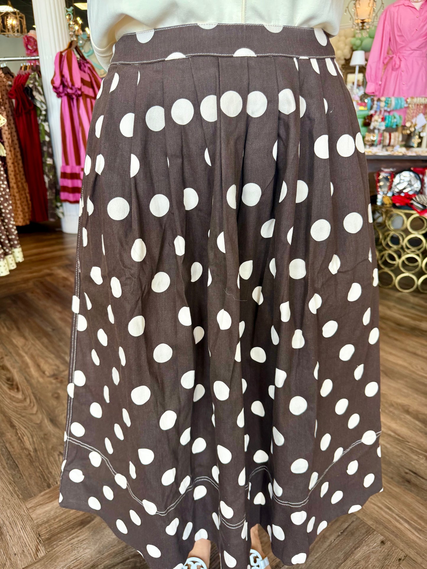 Brown Polka Dot Skirt