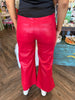 Chic Sleek Pleather Pants: Red