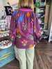 Burgandy Floral Mix Top