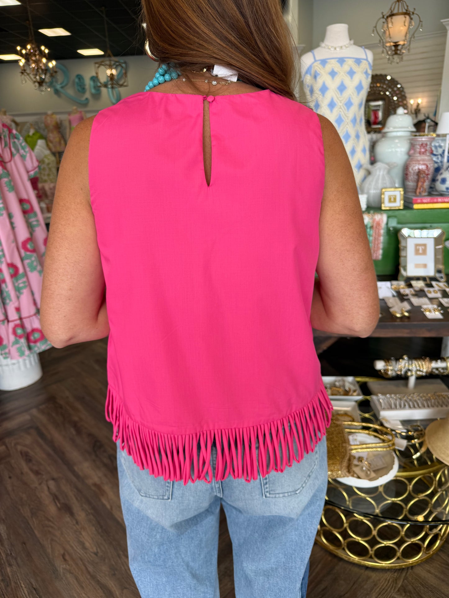 Fun Fringe Top: Fuchsia