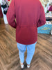 Drawstring Tie Top: Burgandy